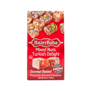 Hazerbaba Turkish Delight Mixed Nut & Coconut 4 x (6x100g)