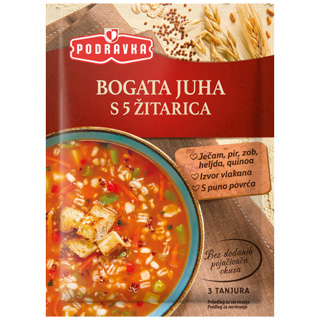 Podravka Bogata Juha 5 Grain Hearty Vegetable Soup 15 x 80g