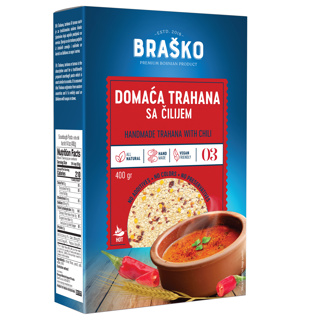 Brasko Domaca Trahana Sourdough Pasta with Chillies 12 x 400g