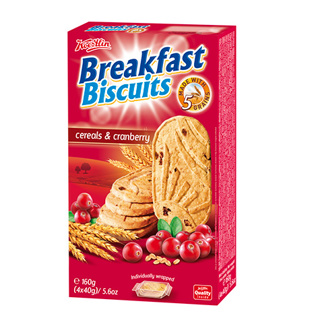 Koestlin Breakfast Biscuits Cereals and Cranberry 18 x 160g