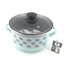 Enamel Cookware w/Lid 6L/24cm  EA-1344-24 Turquoise Rose